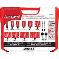 Diablo DHS16SEL Electrician's Bi-Metal Hole Saw Set, 16 Pieces