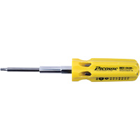 Picquic 88152B Hex-Calibre SAE Multi-Bit Screwdriver, Plastic Handle