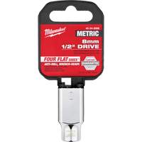 Milwaukee 45-34-2008 Metric Socket with Four Flat Sides, 8 mm, 1/2" Drive, 6 Points
