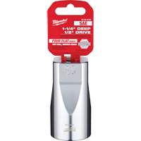 Milwaukee 45-34-2106 SAE Socket with Four Flat Sides, 1-1/4", 1/2" Drive, 6 Points, Deep