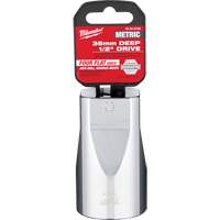 Milwaukee 45-34-2136 Metric Socket with Four Flat Sides, 36 mm, 1/2" Drive, 6 Points, Deep