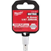 Milwaukee 45-34-4001 Douille m&eacute;trique avec c&ocirc;t&eacute;s Four Flats, 4,5 mm, Prise 1/4", 6 pans