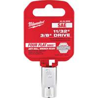 Milwaukee 45-34-8000 Prise SAE avec c&ocirc;t&eacute;s Four Flats, 11/32", Prise 3/8", 6 pans
