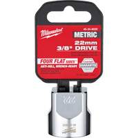 Milwaukee 45-34-8022 Metric Socket with Four Flat Sides, 22 mm, 3/8" Drive, 6 Points