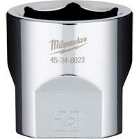 Milwaukee 45-34-8023 Douille m&eacute;trique avec c&ocirc;t&eacute;s Four Flats, 23 mm, Prise 3/8", 6 pans