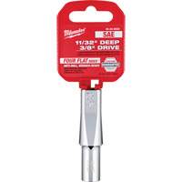 Milwaukee 45-34-8030 Douille SAE avec c&ocirc;t&eacute;s Four Flats, 11/32", Prise 3/8", 6 pans, Profond