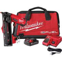 Milwaukee 2841-21CT M18 Fuel 16 Gauge Angled Finish Nailer Kit, 18 V, Lithium-Ion