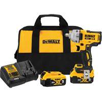 DEWALT DCF891P2 Cl&eacute; &agrave; choc avec moteur sans balai de gamme moyenne avec trousse denclume &agrave; goupille de d&eacute;tente Max* Tool Connect, 20 V, Mandrin 1/2"