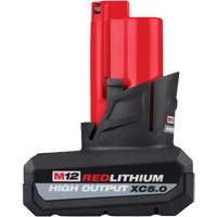 Milwaukee 48-11-2450 M12 Redlithium High Output XC5.0 Battery Pack, Lithium-Ion, 12 V, 5 Ah