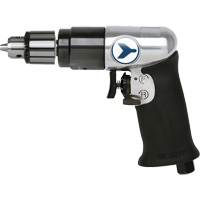 JET 404433 AD38VSRK Variable Speed Air Drill, 6 CFM, 1/4" NPT, 82 dBA, 3/8" Chuck, Keyed