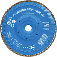 JET 503565 Disque &agrave; feuillets PowerBlend TRM QC ajustable, 4-1/2" x 5/8"-11, Type 27, Grain Z60, Alumine de zirconium