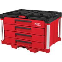 Milwaukee 48-22-8444 PackOut 4-Drawer Tool Box, 16-3/10" x 22-1/5" x 14-3/10", Red