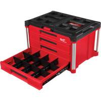 Milwaukee 48-22-8444 PackOut 4-Drawer Tool Box, 16-3/10" x 22-1/5" x 14-3/10", Red