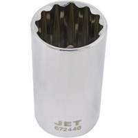 JET 672440 Douille chrom&eacute;e, 1-1/4", Prise 1/2", 12 pans, Profond