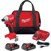 Milwaukee 3650-22CT M18 Compact Brushless 3-Speed Hex Impact Driver Kit, Lithium-Ion, 18 V, 1/4" Chuck, 1700 in-lbs Torque