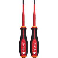 Milwaukee 48-22-2207 Jeu de tournevis isol&eacute;s &agrave; pointe &eacute;troite, 2 mcx, Magn&eacute;tique