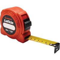 Lufkin By Crescent L625CME-02 L600 Series Power Tape Measure, 1" x 26'/8 m, Imperial & Metric Graduations