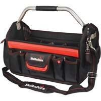 Hultafors HT5597 18" Open-Top Tool Carrier, Ballistic Polyester, Black/Red