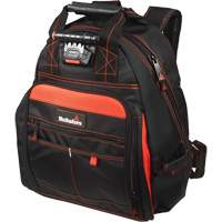 Hultafors HTL523 Lighted Tool Backpack, Black/Red, Ballistic/Polyester