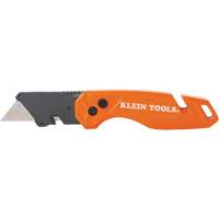 Klein Tools 44303 Couteau utilitaire pliant avec rangement pour lames, 1" lame, lame en Acier, poign&eacute;e en M&eacute;tal