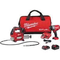 Milwaukee 2967-22GG M18 Fuel HTIW with Friction Ring & Grease Gun Combo Kit, Lithium-Ion, 18 V