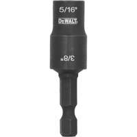 DEWALT DWADEND51638 Tourne-&eacute;crou &agrave; double embout d&eacute;tachable pr&ecirc;t pour les chocs, 5/16"/3/8" prise, 2" lo, Magn&eacute;tique