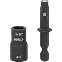 DEWALT DWADEND51638 Tourne-&eacute;crou &agrave; double embout d&eacute;tachable pr&ecirc;t pour les chocs, 5/16"/3/8" prise, 2" lo, Magn&eacute;tique