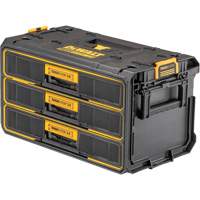 DEWALT DWST08330 Unit&eacute; &agrave; trois tiroirs ToughSystem 2.0, 21-4/5" x 12-3/10" x 12-3/5", Noir/Jaune