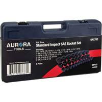 Aurora Tools UAX702 SAE Socket Set, 29 Pcs, Impact, 3/4" Drive Size