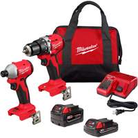 Milwaukee 3693-22CX Compact Brushless 2-Tool Combo Kit, Lithium-Ion, 18 V