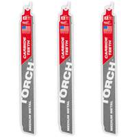 Milwaukee 48-00-5352 Ensemble de 3 TORCH avec dents au carbure pour m&eacute;tal moyen, Carbure, 10 Dents par pouce, 9" lo x 1" la
