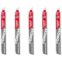 Milwaukee 48-00-5552 TORCH 5-Pack with Carbide Teeth for Medium Metal, Carbide, 10 TPI, 9" L x 1" W