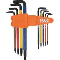Klein Tools BLS9 Colour-Coded Extra-Long L Style Hex Key Caddy Set, 9 Pcs., Imperial