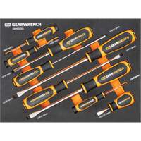 Gearwrench 099575101151 Slotted Dual Material Screwdriver Set in Foam Storage Tray, 9 Pcs.