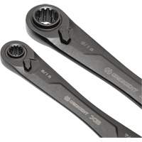 Crescent 037103263469 X6 4-in-1 Black Oxide Spline Ratcheting SAE Wrench Set, 2 Pieces, Imperial