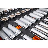 Gearwrench 099575101182 Master SAE Socket Set in Foam Storage Tray, 60 Pcs, 1/2" Drive Size, Deep