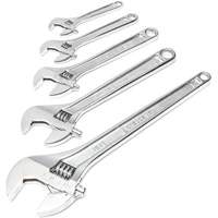 Crescent 037103350572 Chrome Wrench Set, Adjustable, 5 Pieces, Imperial and Metric