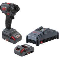 Ingersoll Rand D3411-K22 Ensemble de tournevis compact sans fil, 1/4", 37 lb-pi Couple max., 20 V, Lithium-ion