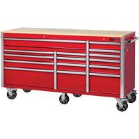 JET 842531 PRC7215 Pro Series Roller Cabinet, 15 Drawers, 72" W x 24" D x Red