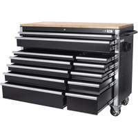 JET 842622 HDRC5212 HD Series Roller Cabinet, 12 Drawers, 51-1/4" W x 21" D x 40-3/10" H, Black