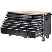 JET 842631 HDRC7220 HD Series Roller Cabinet, 20 Drawers, 72" W x 24" D x 42-3/10" H, Black