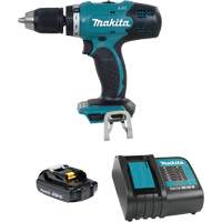 Makita DDF453Y002 LXT Compact Drill-Driver Kit, Lithium-Ion, 18 V, 1/2"/1-7/16" Chuck, 420 in-lbs Torque