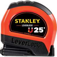 Stanley Tools STHT30818S Ruban &agrave; mesurer haute visibilit&eacute; LEVERLOCK, 25', Marques de goujon Imp&eacute;rial