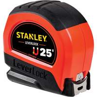 Stanley Tools STHT30818S Ruban &agrave; mesurer haute visibilit&eacute; LEVERLOCK, 25', Marques de goujon Imp&eacute;rial