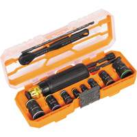 Klein Tools 65242 Flip-16 KNECT Ratcheting Impact Flip Socket Screwdriver Set, 13 Pcs
