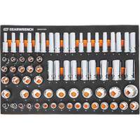 Gearwrench MEGAMOD358 MEGAMOD Metric Mechanics Tool Set in Modular Foam Trays with Rolling Cabinet, 358 Pieces