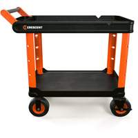 Crescent IUC2S8CBM Chariot utilitaire industriel &agrave; 2 tablettes RAILWORKS avec roulettes de 8", 47" lo x 24-1/2" la x 37-4/5" h, Noir/Orange