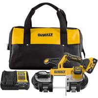DEWALT DCS378P1 Ensemble de scie &agrave; ruban de moyenne taille XR avec bloc-pile de 5 Ah, 20 V, 3-3/8" Capacit&eacute;