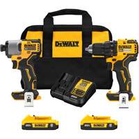 DEWALT DCK227D2 Ensemble de tournevis &agrave; chocs & tournevis/perceuse sans fil et sans balai, Lithium-ion, 20 V