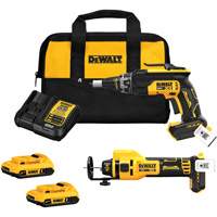 DEWALT DCK265D2 Ensemble d'outil de d&eacute;coupage & visseuse sans balai pour cloison s&egrave;che XR, Lithium-ion, 20 V